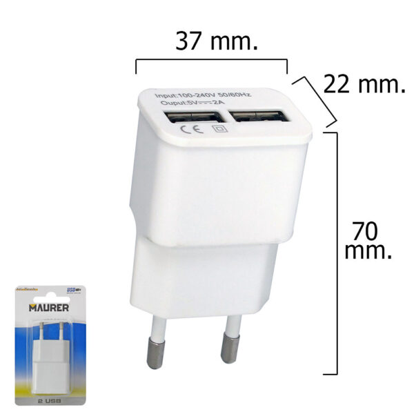 Adaptador cargador enchufe a USB