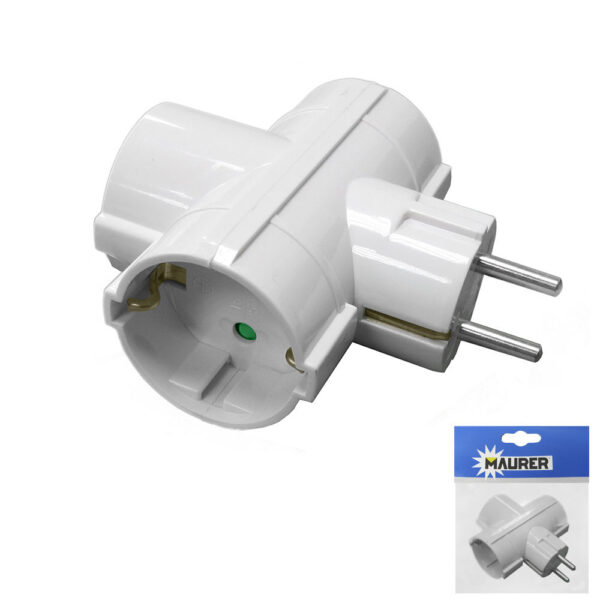 Adaptador Ladrón Triple Schuko 16 A. 250 V.