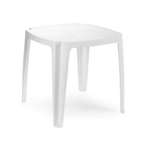 Mesa Resina Monobloc Blanca Apilable 75x75 cm.