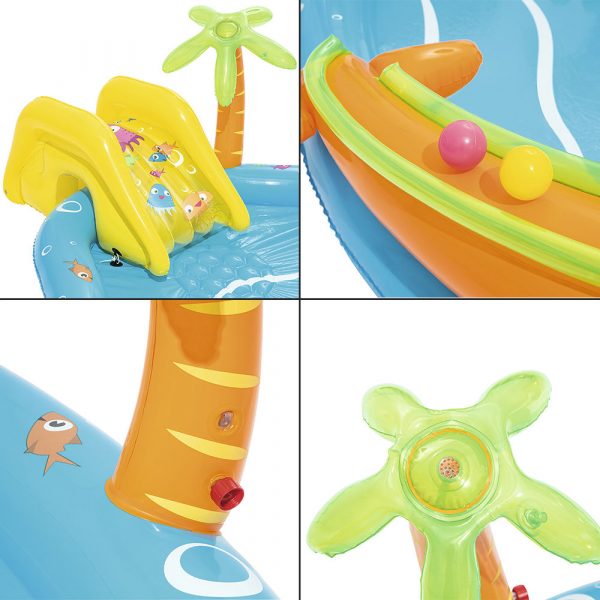 Piscina Infantil Con Tobogan y Peces