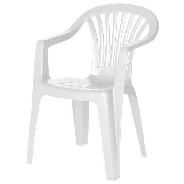 Silla Resina Monobloc Respaldo Bajo Blanca Altea